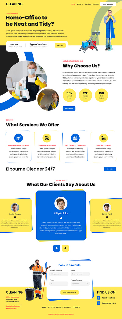 Cleaning Service Website UI cleaning service cleaning service website cleaning web design ui cleaning website design design ui ui design