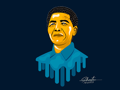 Vector Portrait Of Nelson Mandela art drawing graphic design illustration leader nelsonmandela politicians politics portrait vector vectorportrait