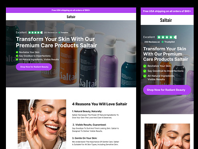 Saltair - DTC Landing page dtc dtc brand dtc landing page ecommerce ecommerce landing page ecommerce ui landing page landing page ui shop ui ux design uiux web ui webdesign