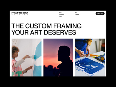 Picasso Gallery Custom Framing branding design flat minimal ui web website