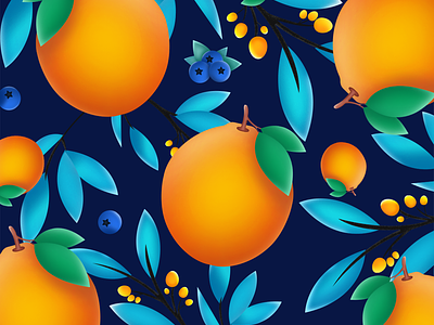 Fruit Pattern fruit fruit pattern graphic design illustration leaf leaves orange orange pattern pattern