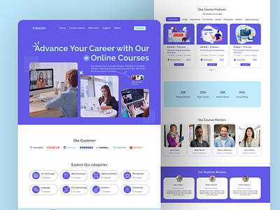 Online education website design adobexd design designers digitallearning distancelearning dribbble e learning edtech education elearningcompany figma learning onlineclasses onlinecourse onlinelearning stayhome student teaching ui ux