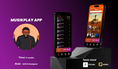 MUSIC APP UI/UX DESIGN app design figma design mobile design product design prototyping ui ui design uiux user centered design ux design wireframe