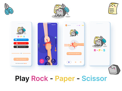 Rock - Paper - Scissor Game App animation app design design game product design ui ux ux design