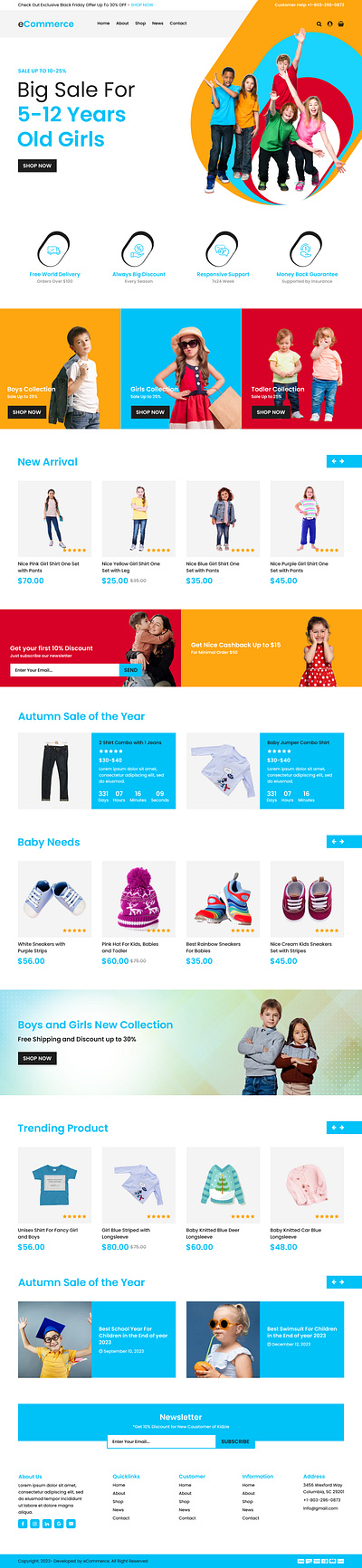 Kids Clothing eCommerce Homepage UI design ecommerce home page ecommerce homepage design ecommerce homepage ui ecommerce ui ecommerce ui design ui ui design