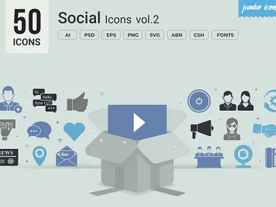 Social Glyph Icons V2 design graphics readytouse vector