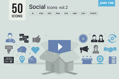 Social Glyph Icons V2 design graphics readytouse vector