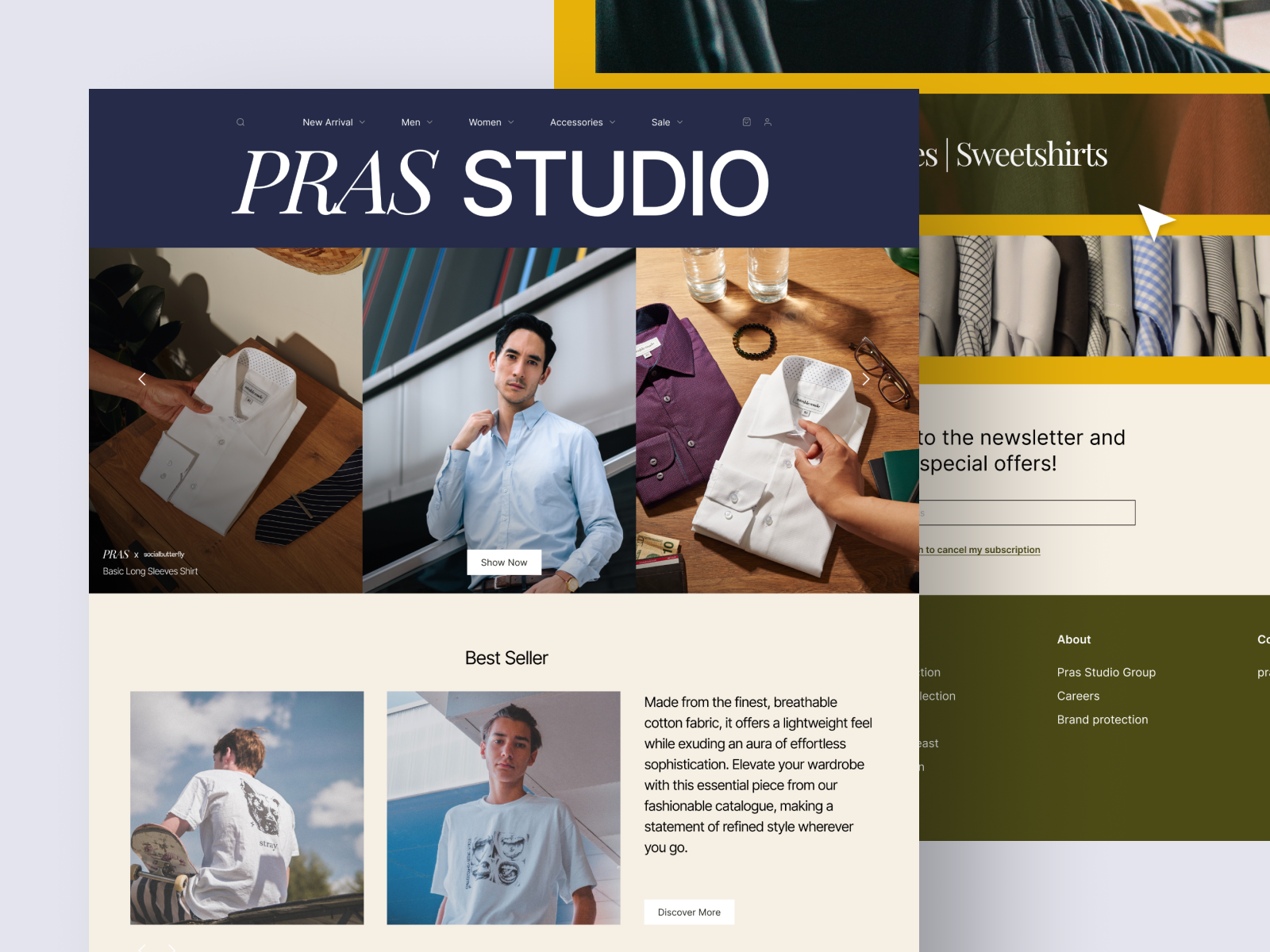 PRAS STUDIO | Fashion Brand Website clean clothes clothing clothing fashion dailyui fashion fashion brand luxury minimalist shirt shop tshirt ui uidesign uiux ux uxdesign web design website