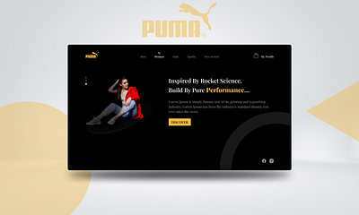 Sneakers Website Header branding design figma header landingpage puma ui uiux userinterface web design