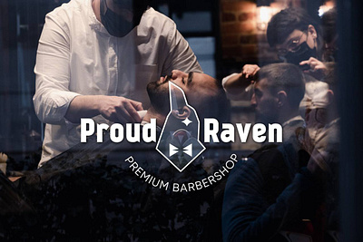 BRAND " PROUD RAVEN " BARBER SHOP branding graphic design logo shop