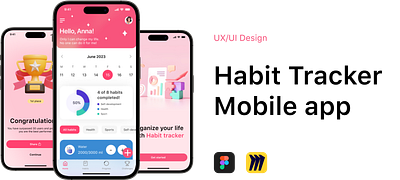 Habit Tracker Mobile app 3d ui