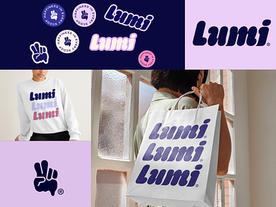 Lumi Ice Cream Brand Identity branding design freelance freelancer graphic design hand ice cream icon identity illustration logo mark peace pink stickers video visual