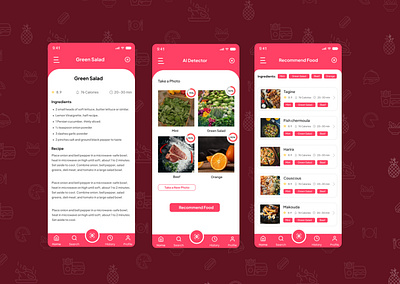 Recognise Food App ai design figma food app landing mobil app ui ui ux