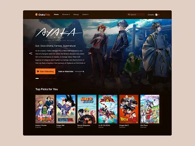 Website Design: The Ultimate Anime Streaming Experience anime anime streaming hero section landing page streaming ui ui design ux ux design web design