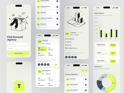 The Ultimate Account Agency Directory-App account agency analysis app charteredaccountant contact data design details directory ios minimal notion profil smooth ui userexperience userinterface ux yellowpages