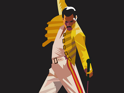 Fred Mercury - releitura de uma ilustração design fred mercury graphic design logo luisinhosmurf vector