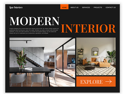 Interior Landing Page figma interior landing page modern ui web design