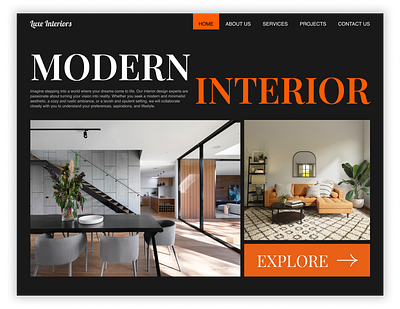 Interior Landing Page figma interior landing page modern ui web design