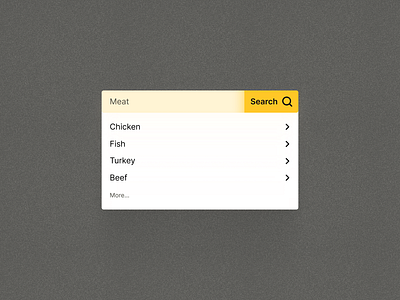 Daily UI 022 - Search app beef branding design figma food graphic design grey icon illustration logo meat protein search searching turkey ui ux whie yellow