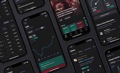 Investment Community App app bar graph candle chart community crypto data feed finance graph investment ios iphone line news price stock ui ux wealth