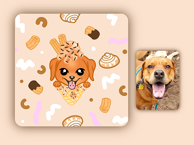 Doggo Scoop digital illustration dog dog commission dog portrait patterns