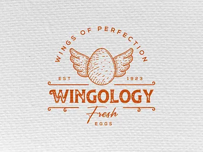 Wingology Logo Illustration - Vintage Logo egg illustration egg logo illustration illustration logo logo poultry logo retro logo vintage egg vintage egg logo vintage illustration vintage logo vintage wings wings logo