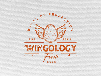 Wingology Logo Illustration - Vintage Logo egg illustration egg logo illustration illustration logo logo poultry logo retro logo vintage egg vintage egg logo vintage illustration vintage logo vintage wings wings logo