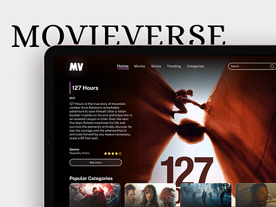 MovieVerse movies netflix ui uidesign userinterface uxdesign watchmovie webdesign website websitedesign
