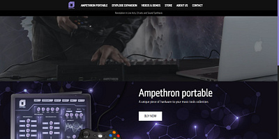 Ampethron website design - UX, hardware synthesizer alien technology fururistic hardware synthesizer hitech piešťany psytrance sci fi slovakia synth synthesizer technology ui web webdesign