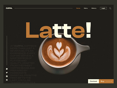 Coffee Landing Page / CUPPA barista beverage branding buy cafe coffee cup cuppa design drink ecommerce flat white food landing latte page ui ux web website