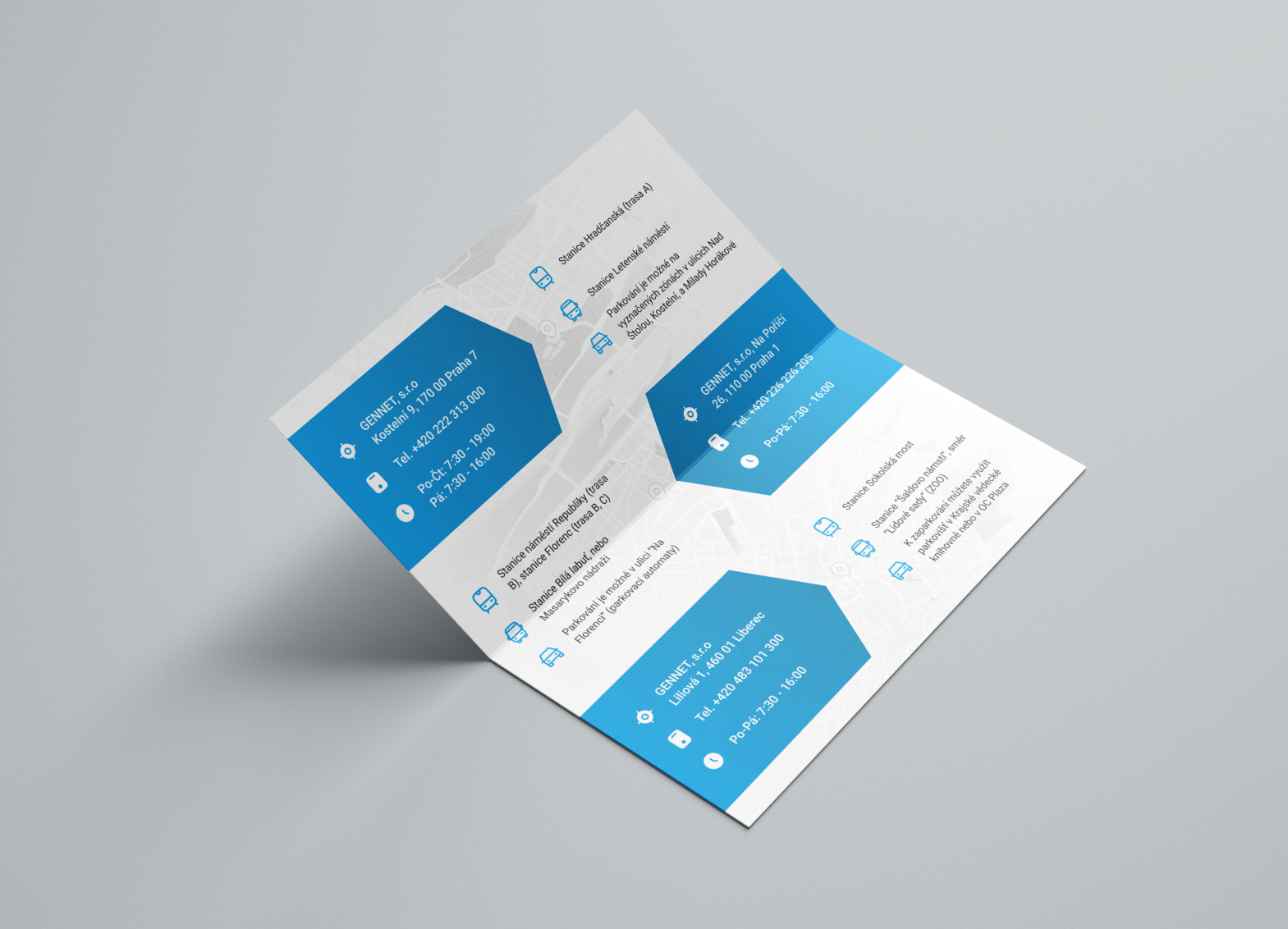 Folded contact card - graphic design by Ota Skvor on Dribbble