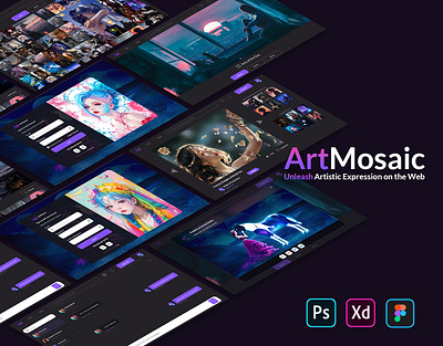 ArtMosaic Web App - UI/UX Case Study 3d animation branding graphic design motion graphics ui