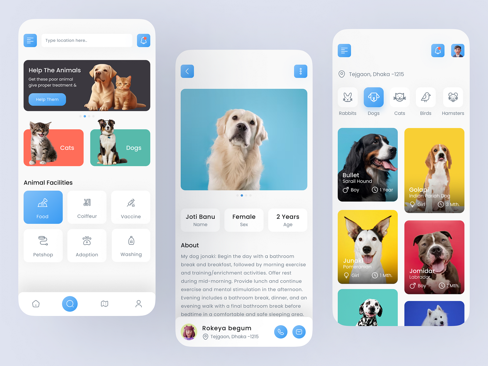 Pet Adoption App by Morshedur Rahman Rana on Dribbble