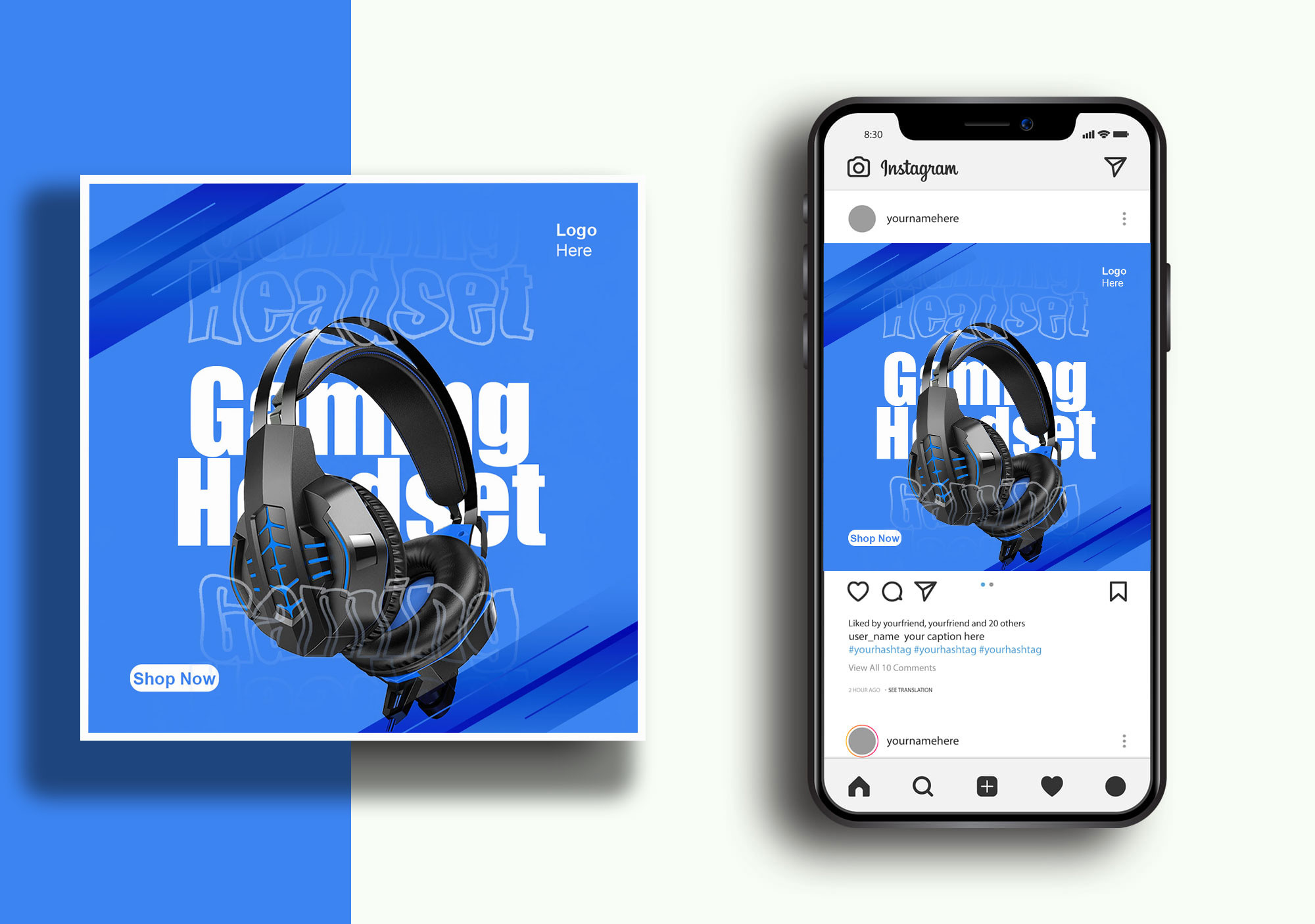 Gaming Headset Social Media Post adobe adobe photoshop creative emamul hasan design graphic design photoshop