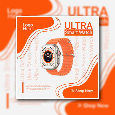 Ultra Smart Watch Social Media Post adobe adobe photoshop branding creative emamul hasan design graphic design photoshop