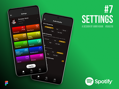 #7 Settings - #DailyUI app app design dailyui figma graphic design settings page spotify ui ui design ui ux ux