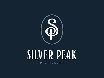 Silver Peak Distillery - Logo alcohol brand brand identity branding distillery drink exploration figma lettermark logo minimal monogram peak silver