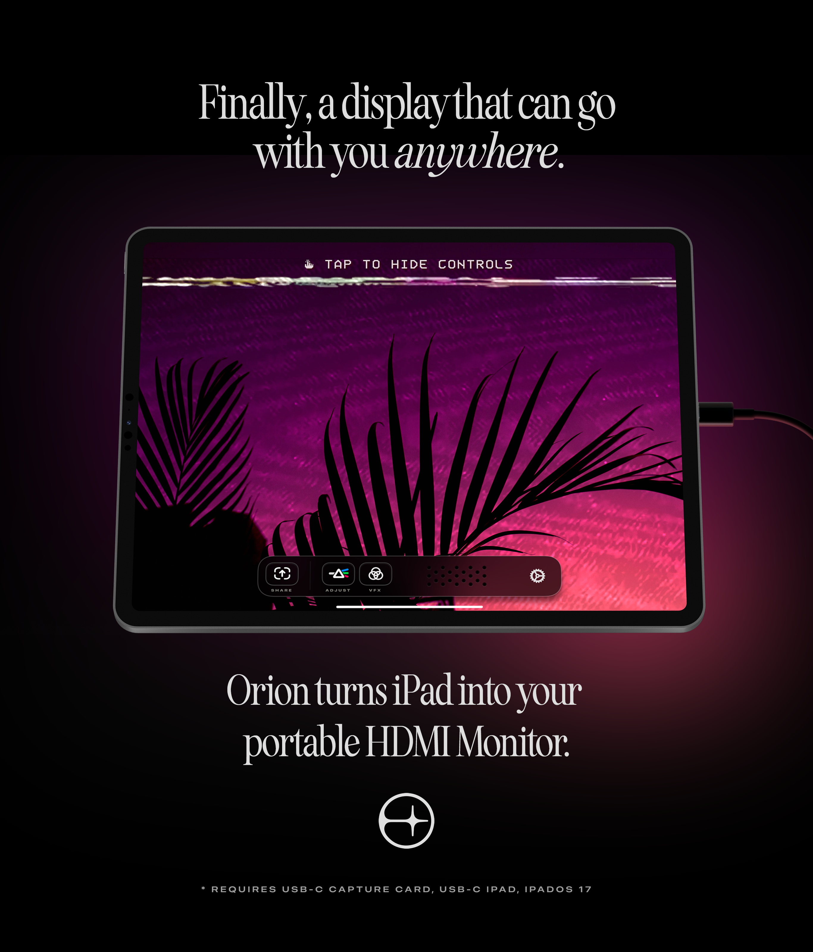 Orion — HDMI Monitor for iPad 80s eighties hdmi icon icons ipad ipados monitor orion pixel retro ui