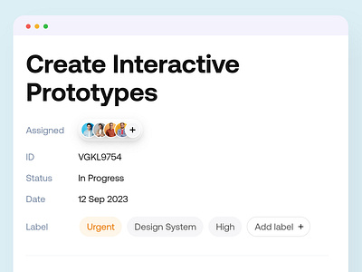 Create Task Design analytics blue theme branding chat clean comments component crm design system interation minimal product design product management task ticket timeline ui ux vickyla webdesign