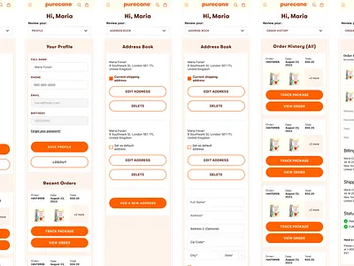 Customer Account Dashboard customer dashboard dashboard interface design product design shopping account ui ux user experience