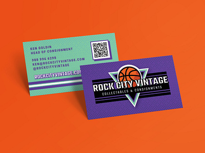 Retro Basketball Business Card / Brand Identity 90s basketball branding business card identity retro