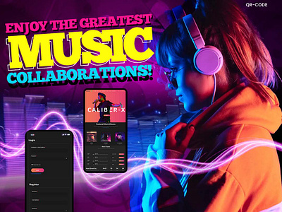 Music Social Media Design app application music post poster design social media song sound