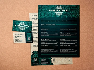 Mexican Restaurant Brand Identity Set aztec branding design identity mexican mexican food pattern restaurant