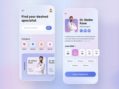 Doctor App Design 3d animation app design app ui app ui design branding doctor app doctor app design graphic design logo motion graphics ui uiux design