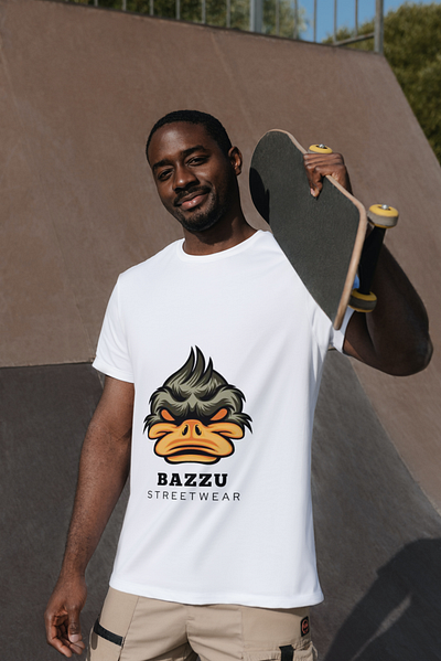 BAZZU STREETWARE LOGO MOCKUP branding clothing fashion graphic design logo mockup retro t shirt urban