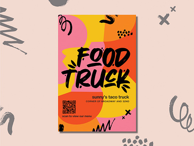 Colorful Food Truck Poster bold design fiun food truck marketing poster