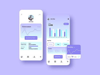 Fitness & Workout App designe fitness purple ui ui design workout app