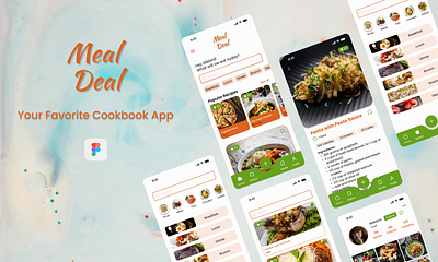 Meal Deal app cookbook design graphic design ui ux