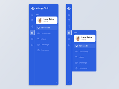 Sidebar navigation — UI healthcare medecine menu ui ux