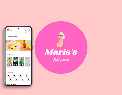 Maria's Moda Feminina app design design de interface figma logo typography ui ux